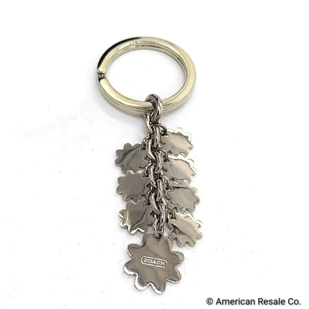 JUST IN! Vintage COACH Sky Blue Daisy Flowers Enamel Purse Charm Keychain Fob - Picture 5 of 6